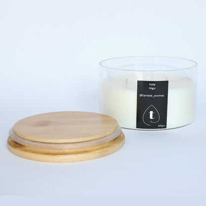 Vela de Vidrio Bamboo - Aroma Higo - 300 grs